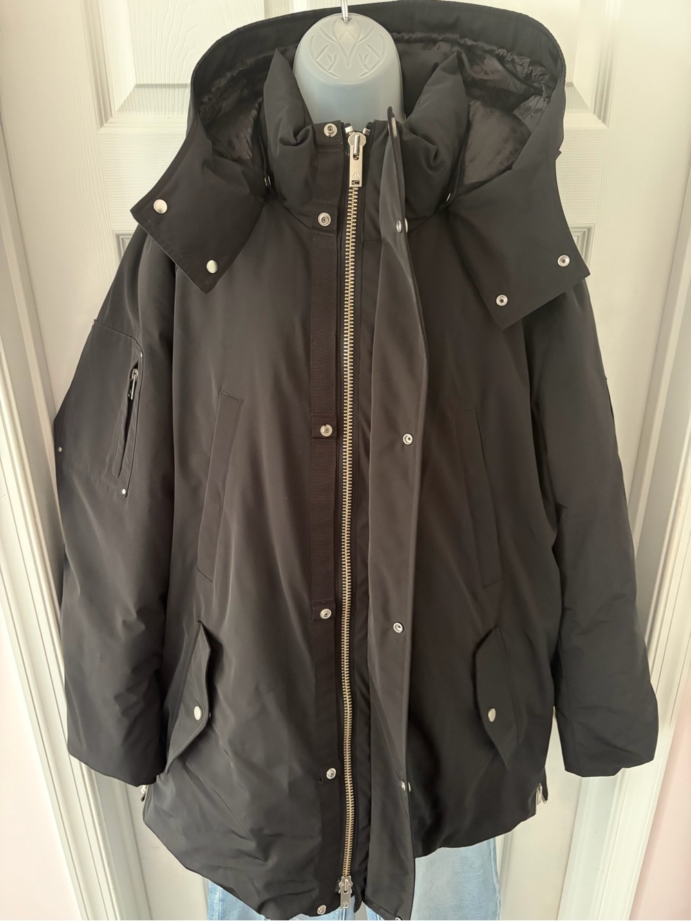 Moose Knuckles Black Hooded Parka